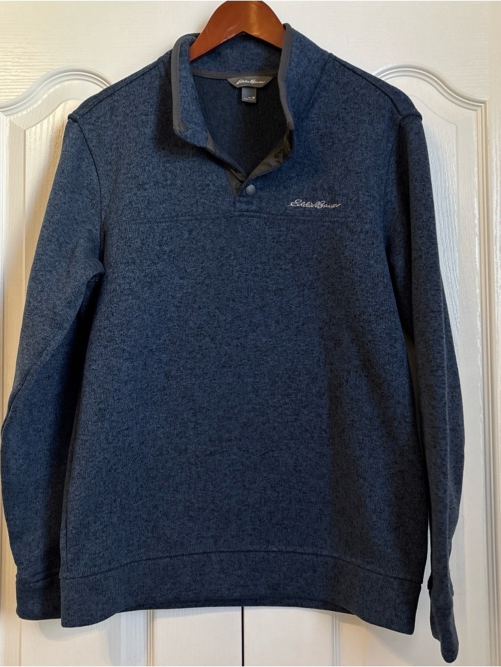 Eddie Bauer Men's Dark Navy Zip-Up Fleece Pullover